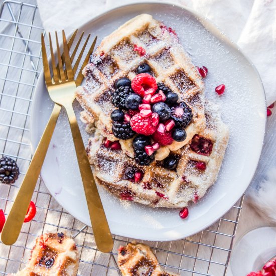 Raspberry Champagne Waffles