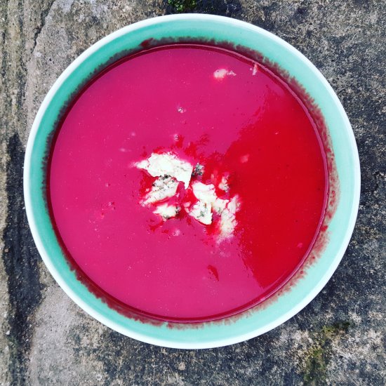 Beetroot, Parsnip and Stilton Soup