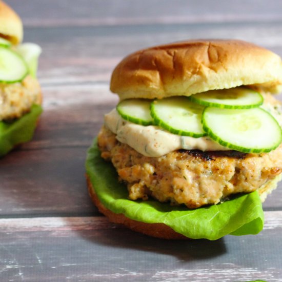 Greek Salmon Burgers