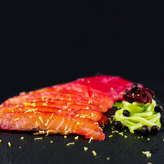 Beetroot Gin Salmon Gravlax