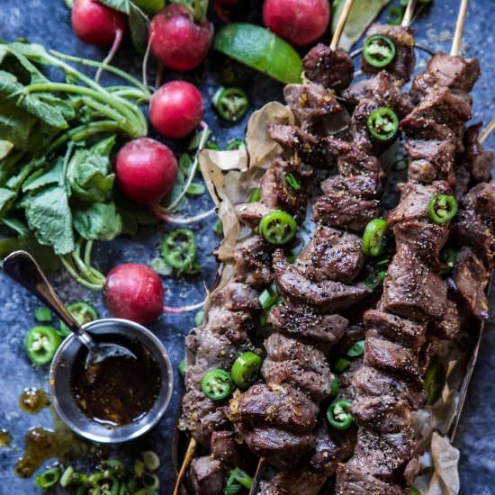 Vietnamese-Style Beef Skewers