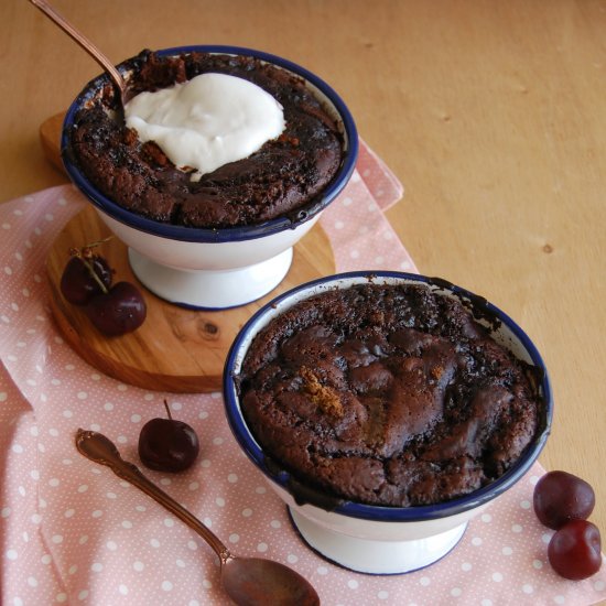 Black Forest self-saucing pudding