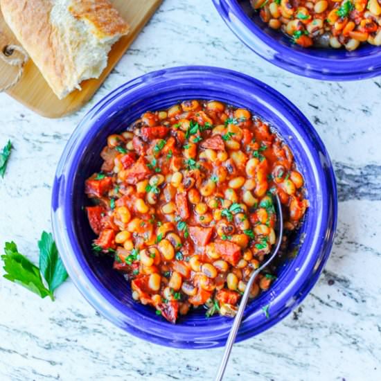 Breton Beans w/ Kielbasa & Tomatoes