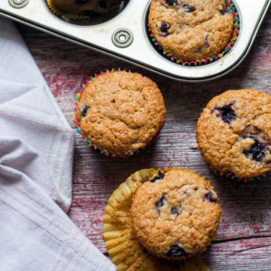 Spelt Flour Muffins with Saskatoons