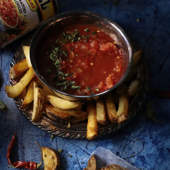 Potato Wedges And Piri Piri Sauce