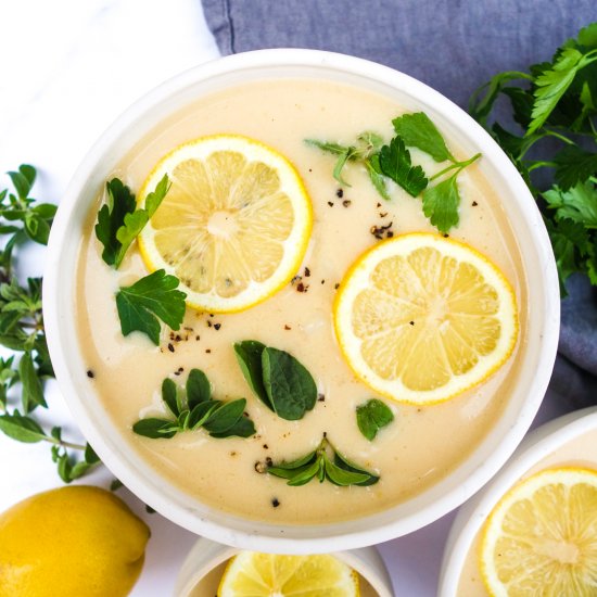 lemon and chicken avgolemono soup