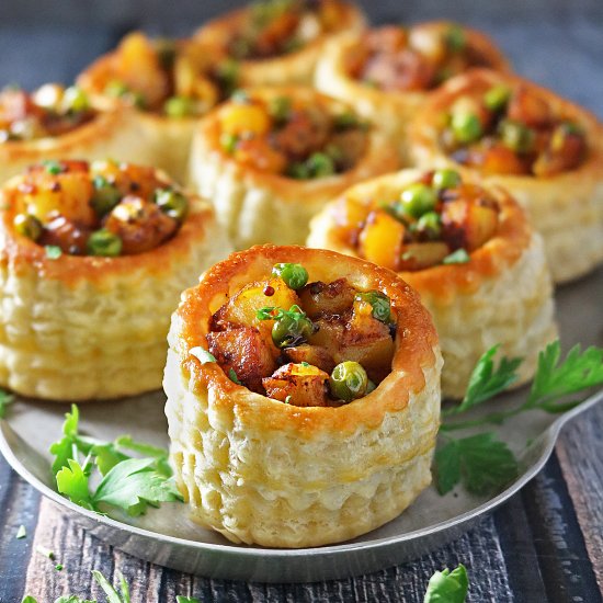 Spiced Potato Puff Pastry Baskets