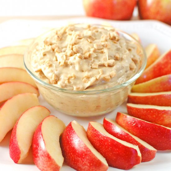 Toffee Cream Cheese Apple Dip