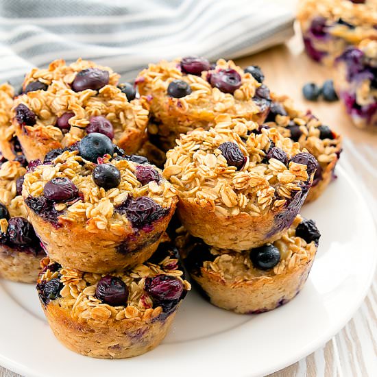 Baked Blueberry Oatmeal Cups