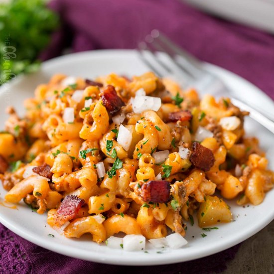 One Pan Cheeseburger Pasta Bake