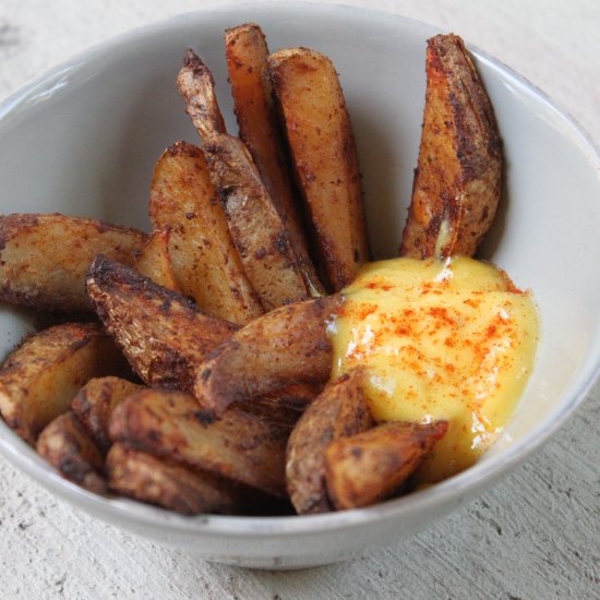 Spiced Potato Wedges w/ Mayonnaise