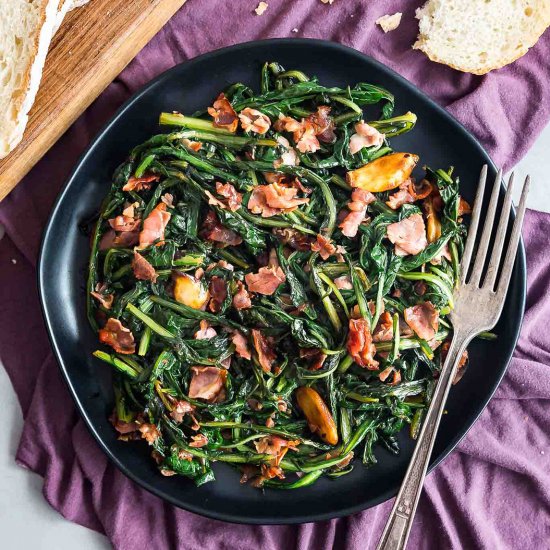 Spicy Dandelion Greens with Garlic