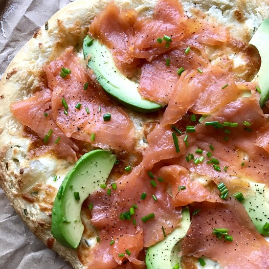 Smoked Salmon Breakfast Pizza