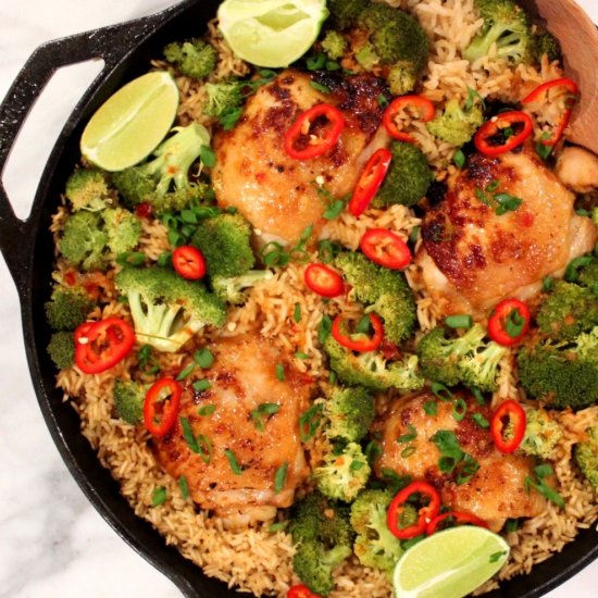 Chili-Lime Chicken and Rice Skillet