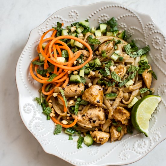 Chicken Stir Fry with Rice Noodles