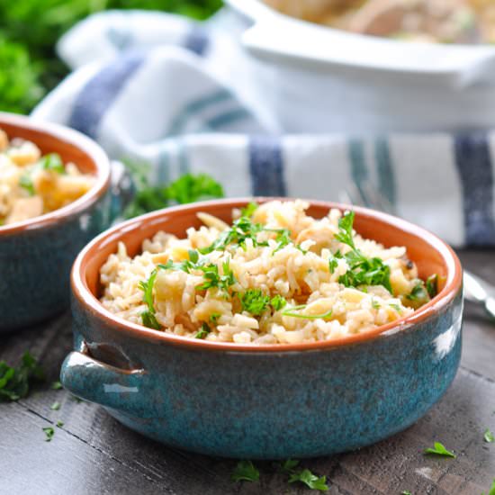 Dump & Bake Chicken and Rice Pilaf