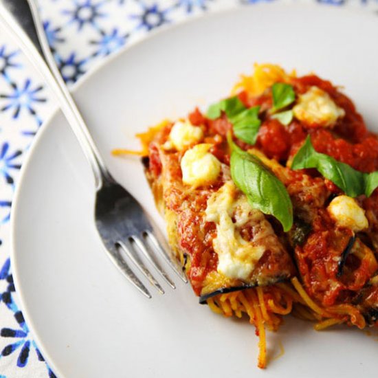 Eggplant Stuffed with Spaghetti