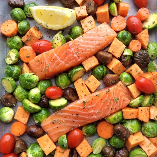 Italian Rainbow Veg with Salmon