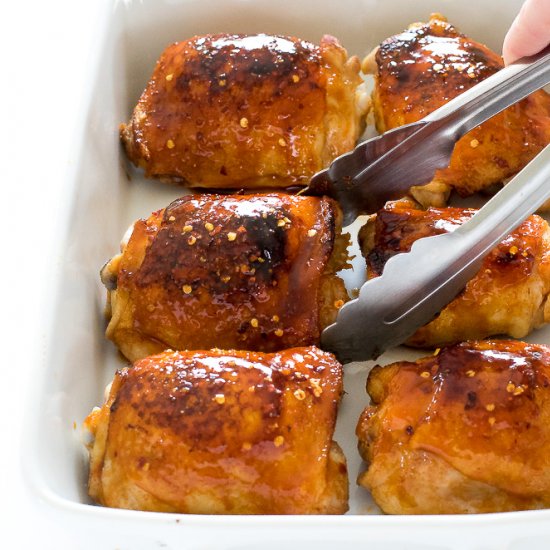 Baked Firecracker Chicken Thighs