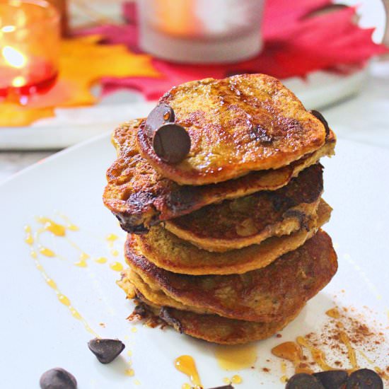 Dark Chocolate Chip Pumpkin Pancake