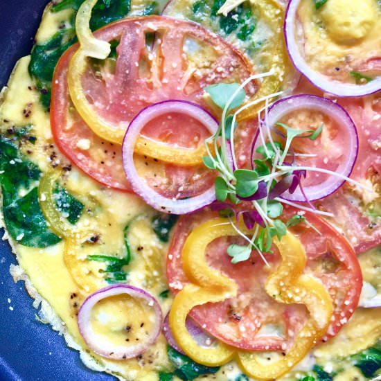 Open Faced Veggie Omelette