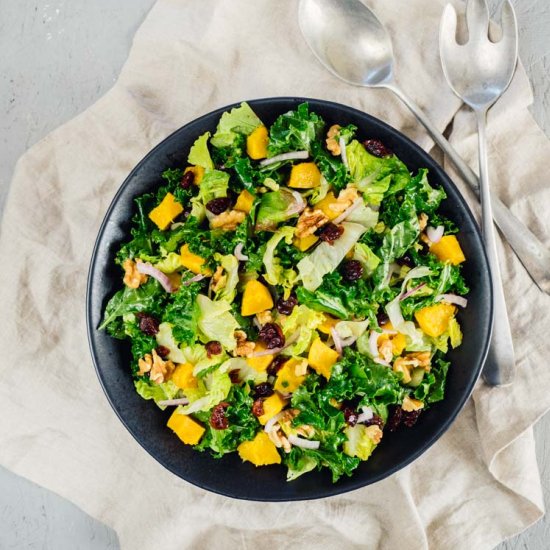 Roasted Acorn Squash Kale Salad