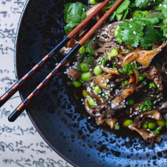 Soba with Seared Oyster Mushrooms