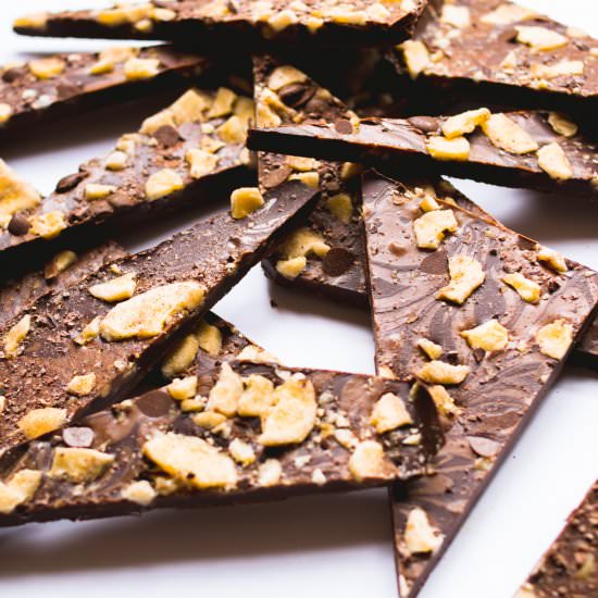 Peanut Butter Banana Chocolate Bark