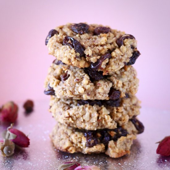 GF Vegan Oatmeal Raisin Cookies