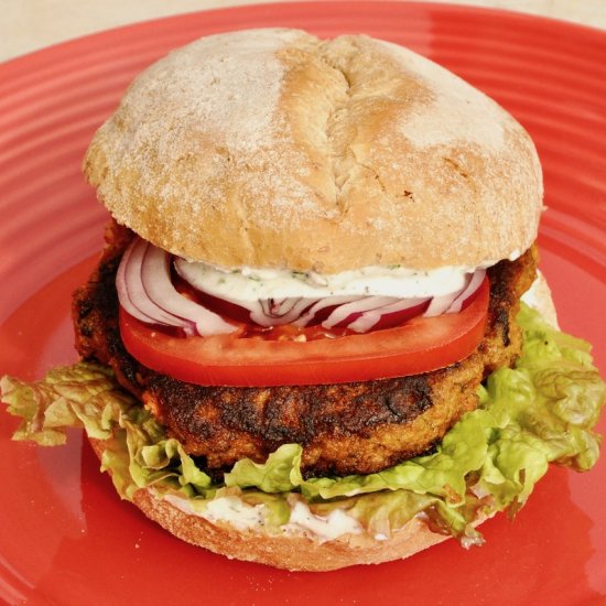 Lamb Burgers with Feta Skyr Sauce