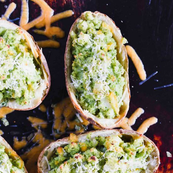 Twice Baked Potatoes w/ Kale Pesto