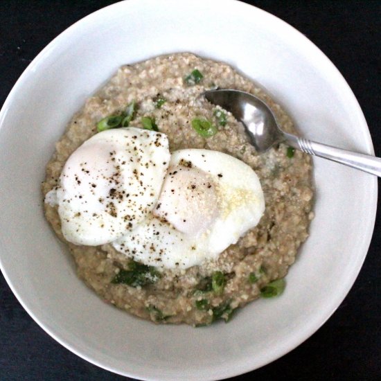 Savory Oats with Poached Eggs