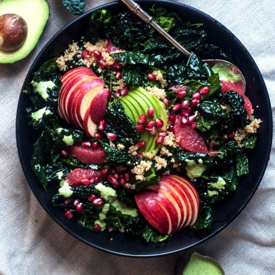 Green Goddess Kale and Quinoa Salad