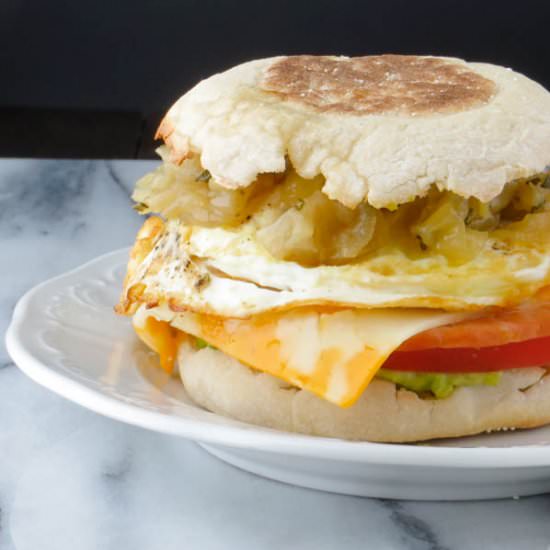 Egg, Cheese and Avocado Sandwich