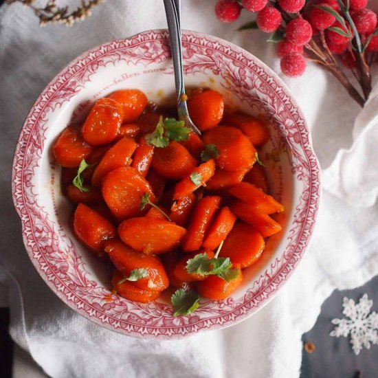 Sugar glazed carrot with ginger