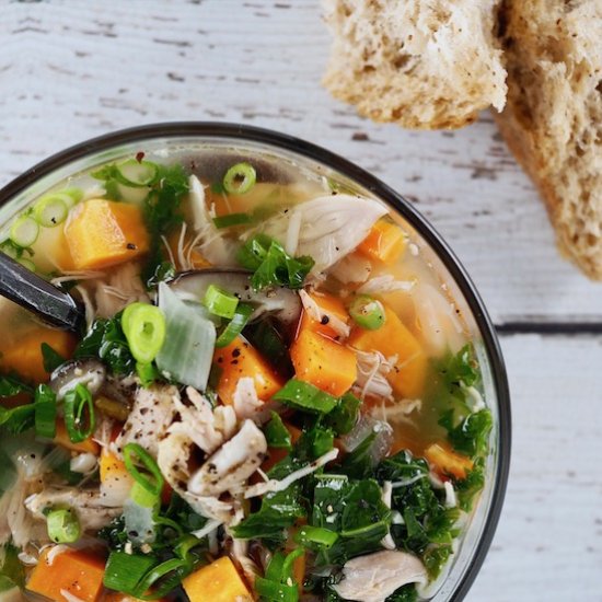 Sweet Potato Kale Chicken Soup