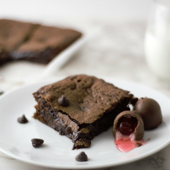 Chocolate Covered Cherry Brownies