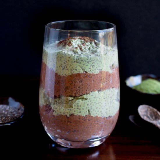 Matcha Chocolate Chia Parfait