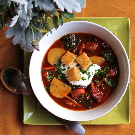 Spanish Chorizo and Kale Soup