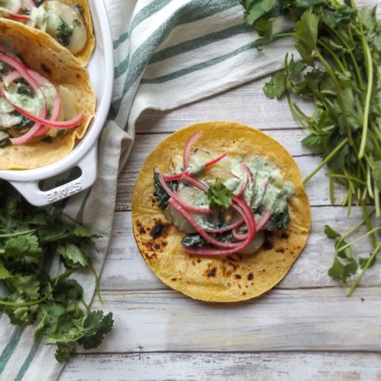 Creamy Kale and Potato Tacos