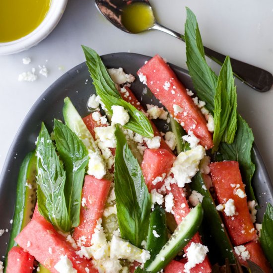 Watermelon, Feta & Cucumber Salad