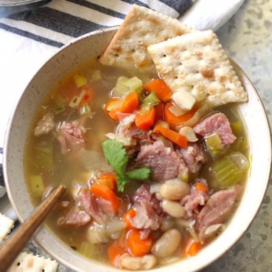 Leftover Ham and White Bean Soup