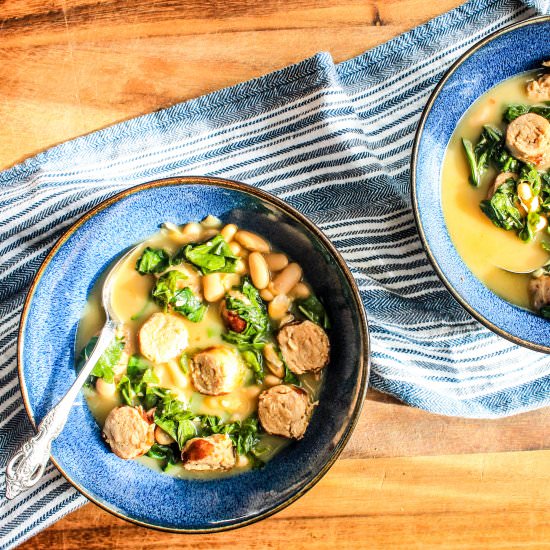 Chicken Sausage, White Bean and Chard Stew