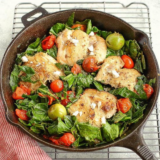 Mediterranean Chicken with Greens