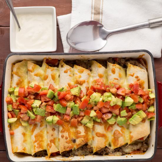 Easy Beef Enchilada Bake