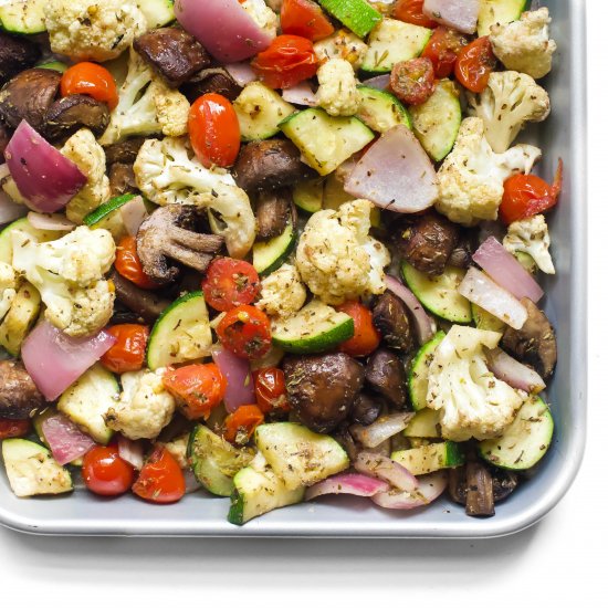 One Pan Italian Roasted Vegetables