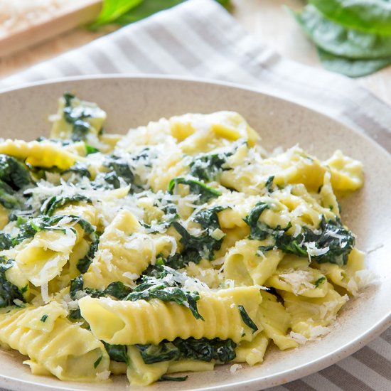 Garganelli w/ Creamy Spinach Sauce