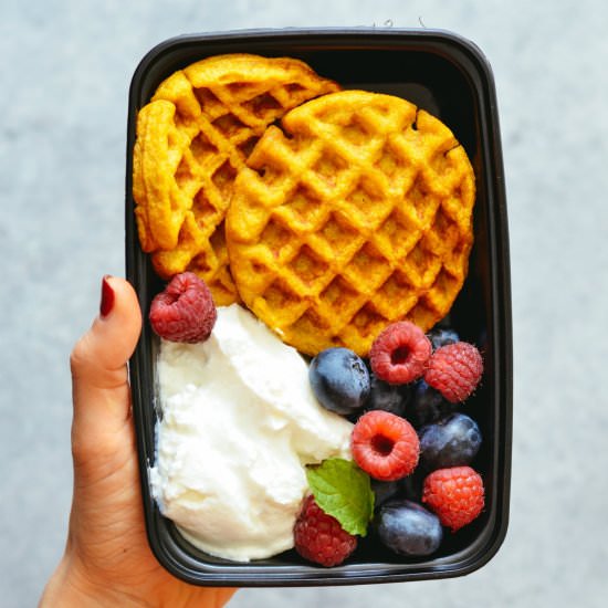 Kabocha Squash Waffle Meal Prep