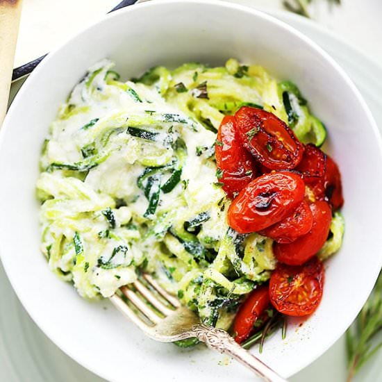 Creamy Ricotta Zucchini Noodles