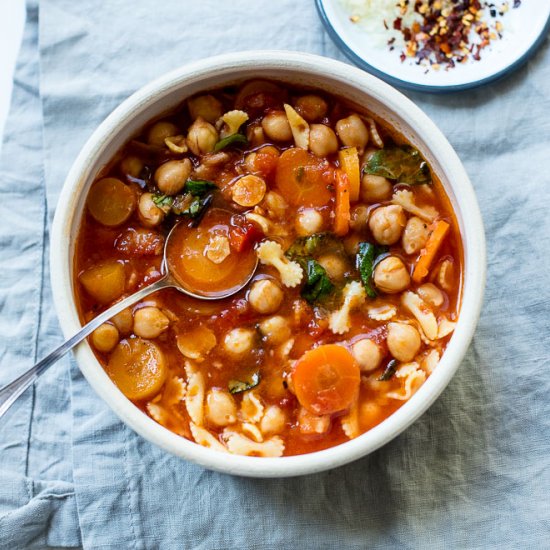 Chickpea and Pasta Soup